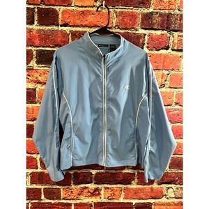Champion Elite Womens Windbreaker Workout Jacket Blue Size XL